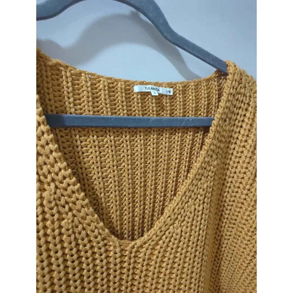 Tularosa Revolve Gold Chunky Oversized Sweater